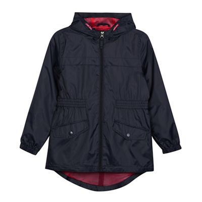 Debenhams Girls' navy packaway shower resistant mac jacket